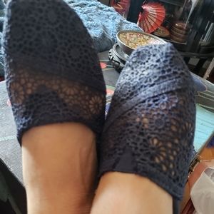 Tom's shoes Slip On Blue  Moroccan Crochet